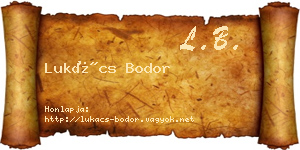 Lukács Bodor névjegykártya